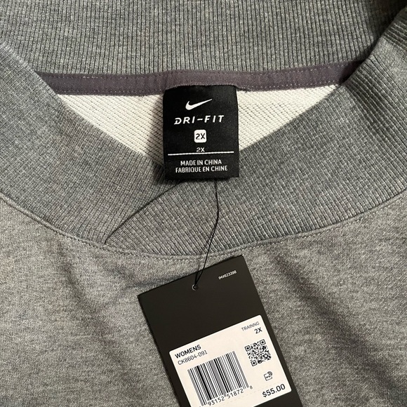 Nike - Womens - Dri-Fit Fleece Training Top - Gray - XXL - NWT - Picture 3 of 5